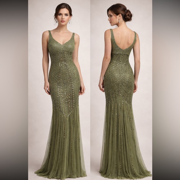 Adrianna Papell Dresses & Skirts - Adrianna Papell beaded sleeveless long gown